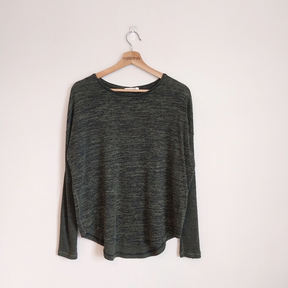 Rag & Bone/JEAN Amelie Long Sleeve Top Heathered Olive Size Small - Picture 3 of 11